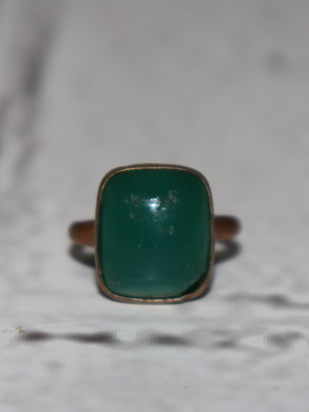 💚✨ Vintage Green Stone Ring · Size 6.25 Rectangular green stone ·